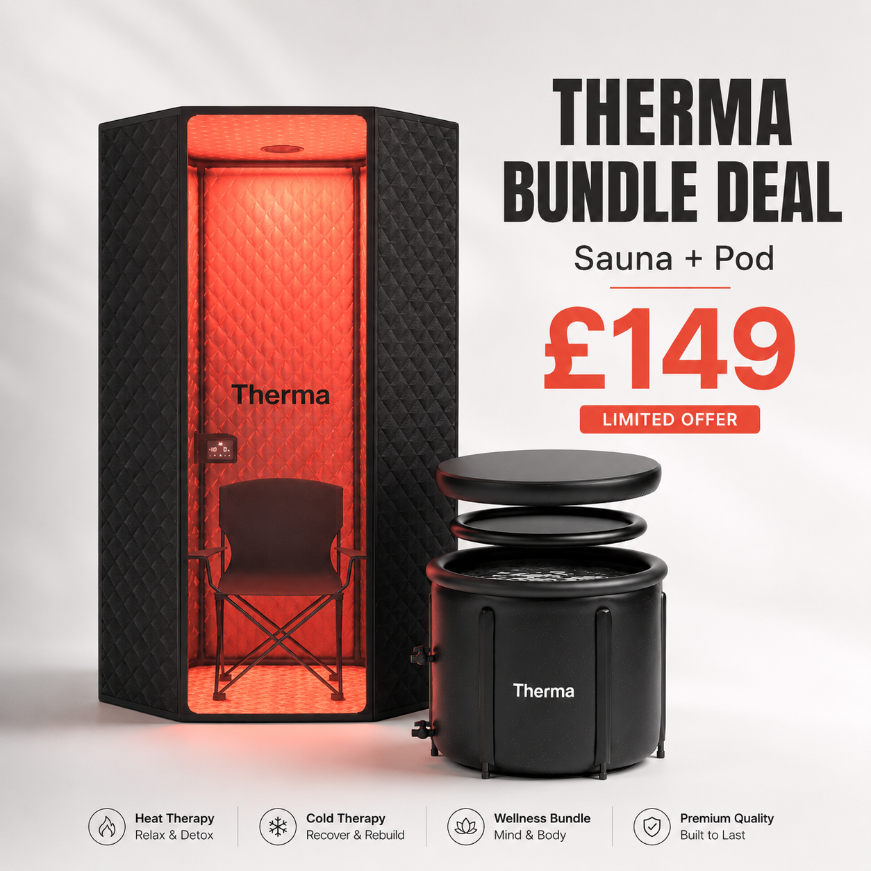 Therma® Summer Bundle — Sauna + Pod Ice Bath